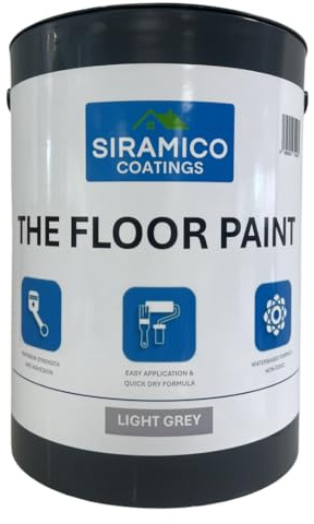 SIRAMICO COATINGS The Floor Paint with Professional Finish | 5 Litre - Dark Grey | Water Based | Low Odour for Concrete, Brick, Stone Floors, Garages, Warehouses