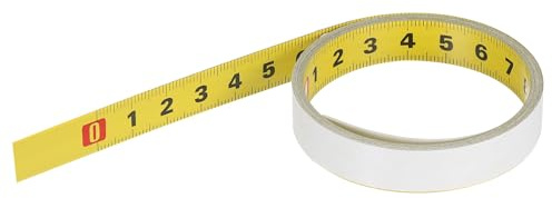 PATIKIL Adhesive Ruler 6.6ft, Steel Self-Adhesive Measuring Tape Left to Right, Workbench Ruler Adhesive Backing for Woodworking Sewing Saw Drafting Table, Yellow