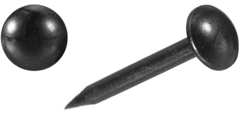 uxcell Upholstery Tacks Nail Pins Furniture, 50Pcs 5x17mm Thumb Tack Pins Assortment Kit Carbon Steel for Home Sofa DIY Decorative Nail Heads Nails, Black