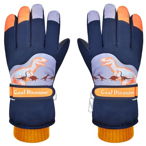 AuSletie Kids Waterproof Winter Gloves Warm Snow Ski Gloves for Girls Boys Toddler, Winter Snowboard Gloves for Cold Weather