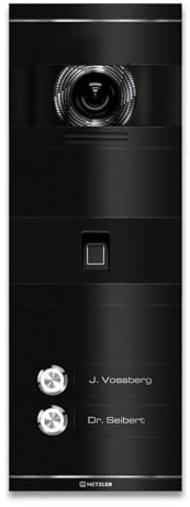 Metzler VDM10 2.0 Video Sprechanlage mit Kamera, Fingerprint, Smartphone App, SIP, LAN PoE, integrierte Türöffner Stromversorgung, Türsprechanlage für 2 Familienhaus, RAL9005 Tiefschwarz, Niko