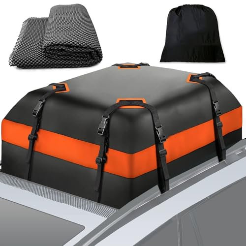 Dachboxen für FIAT UNO Furgao Van 500L 500X Idea Tipo 124 Spider 500 TIPO, 15/20 Kubikfuß, Doppelseitige Öffnung, wasserdichte, Weiche Dachtasche,A/15 Cubic feet