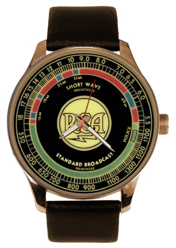 Vintage R C A Short Wave Radio Receiver Short Wave Transistor Tuning Dial Art Collectible Solid Brass Wrist Watch