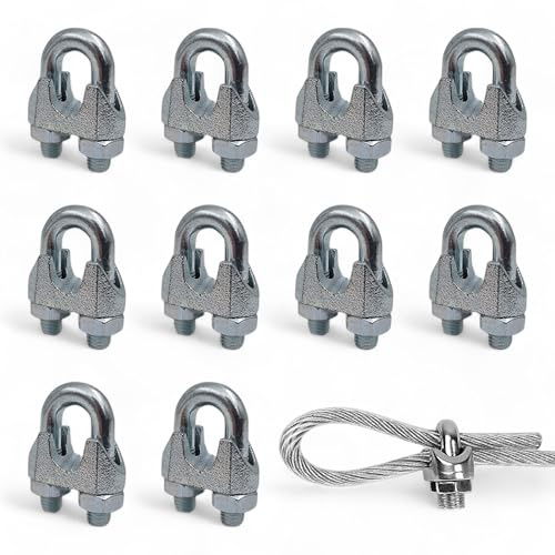 10 Pcs 16mm Wire Rope Grips Steel Cable Grip Clamp U Bolt Galvanized