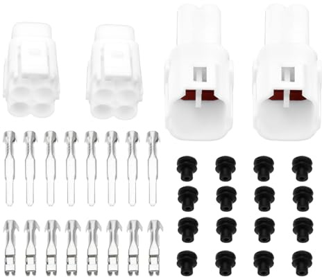 ECSiNG 2 Sätze 4-poliger Stecker-Buchsenstecker-Sets für Motorräder Reparaturteile Kompatibel mit Yamaha Kompatibel mit Kawasaki-Motorrädern