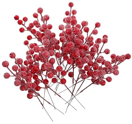 Amosfun Ghirlanda Di Agrifoglio Rosso Realistico Con Bacche Finte Accessorio Per Albero Di Natale Decorazioni Per La Casa E Articoli Per Lartigianato Natalizio