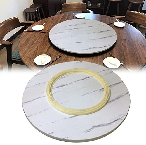 Tocadiscos de madera grande para mesa de comedor, plato giratorio estable de 360° para cocina de hotel, bandeja giratoria redonda de 50 x 100 cm, color blanco, tamaño B