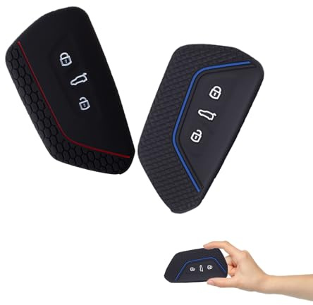 2 Stück Autoschlüssel Hülle, Autoschlüssel Schutzhülle, Für VW Schlüsselhülle, TPU Silikon Schlüsselhülle für VW Golf 8 schlüsselhülle, für ID3, ID4, für Seat Leon, für Skoda Octavia, für Cupra Born