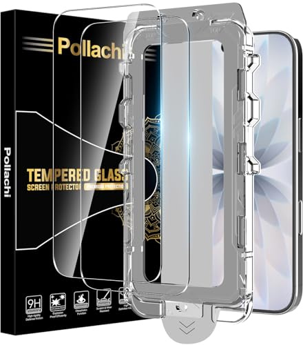 Pollachi [2 Pezzi Vetro Temperato per iPhone 17 Pellicola Protettiva+Strumento per La Rimozione Della Polvere，Accessori di protezione per cellulari iPhone 17,Installazione 30s
