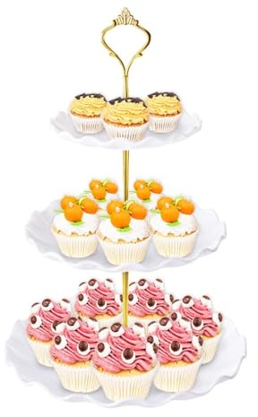 JYARZ Alzatina per Dolci Festa Supporto for Cupcake A 3 Livelli, Supporto for Cupcake in Plastica Alzata per Torta Cupcake