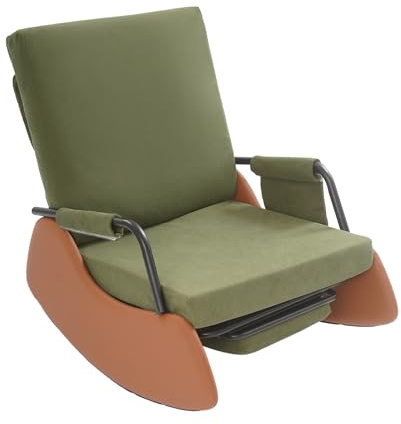 DSYOGX Schaukelstuhl Wohnzimmer, Dunkelgrün Verstellbarer Schaukelstuhl mit Armlehnen und Fußstütze, für Wohnzimmer, Schlafzimmer, Balkone, Arbeitszimmer, Büros, Wohnungen, Bis Von 200KG