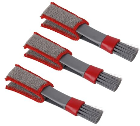 LIFKOME 3PCS Double Head Handheld Cleaning Brushes for Car Interior Keyboard Dusting Portable Lightweight Multi Use Car and Office Cleaning Tools