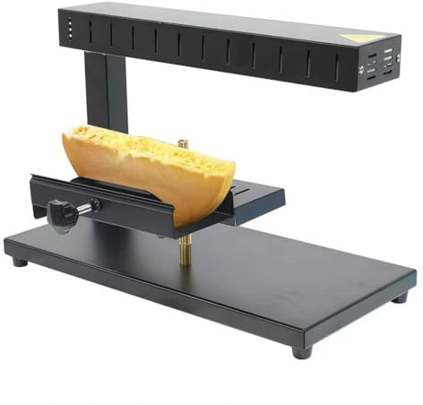 K00TEN Raclette Cheese Melter Commercial Electric Swiss Cheese Machine for Half Wheel Cheese Height Angle Adjustable Suitable for Restaurants (750A)