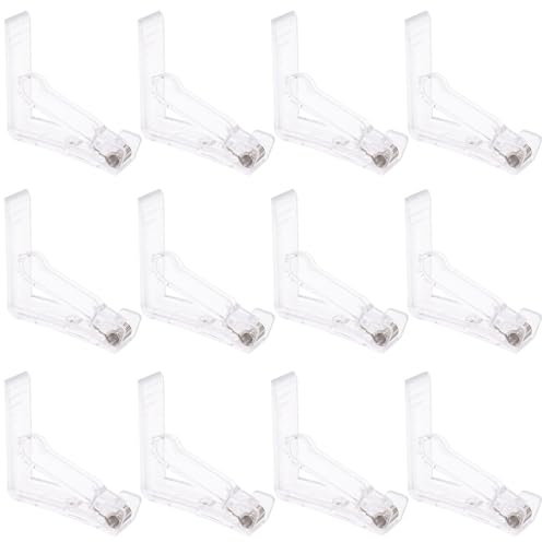KOMBIUDA Pinzas para Manteles Transparentes Resorte 12 Unidades Sujetamanteles Triangulares para Mesas de Picnic y Exteriores Abrazaderas Resistentes para Mantel Ideales para Fiestas y