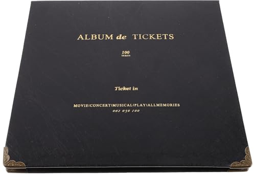 Alipis Álbum para Negro Organizador Resistente para Coleccionistas de Conciertos Cine y Viajes Protector de Recibos y Fotos Libro de Almacenamiento Multifuncional