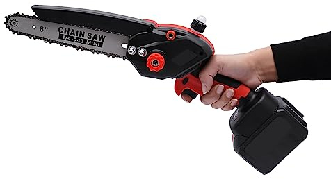 Mini motosega con batteria, 850 W, motosega elettrica portatile, per tagliare il legno, batteria da 4500 mAh e olio automatico, motosega singola per giardini, parchi