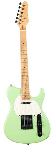 Anfänger Elektrische Gitarre TL E Gitarre Mahagonikorpus Versiegelte Stimmwirbel Anfänger Professionelle Leistung(Green)