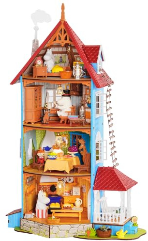 Rolife Maison des Moumines, Maison de Poupée en Bois avec Lumières LED, Vallée des Moomins, Cadeau Créatif pour Noël et Anniversaires, 7 Heures