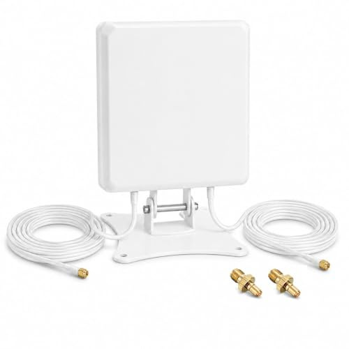 Nelawya 4G LTE 5G Antenne SMA MIMO Richtantenne 7dBi Panelantenne | 698-3800MHz externe Router Antenne mit 2x 3m Kabel und TS9 Adapter für CPE, Gateway, Hotspot, Haus und Wohnmobil