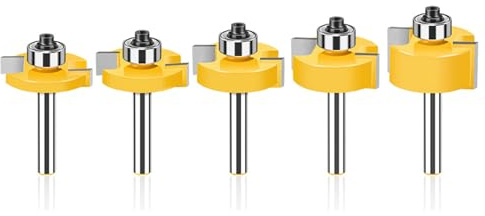 VOBOR Fresas de Disco para Fresadora Superior, Mango de 8 mm, Ancho de Ranura: 3 mm, 4 mm, 5 mm, 6 mm, 7 mm, con Rodamientos de Bolas, Fresas para Madera, Carpintería