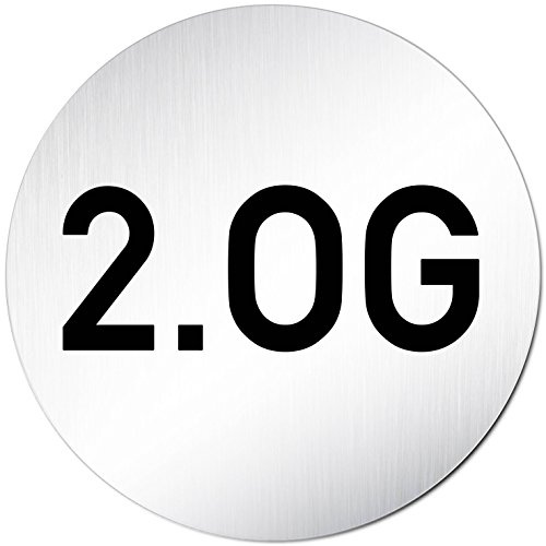 Türschilder24 XXL Türschild • Ø 100 mm rund • Schild 2. OG/Obergeschoss Etage • aus veredeltem Aluminium Vollmaterial • geschliffene Edelstahloptik • 100% Made in Germany