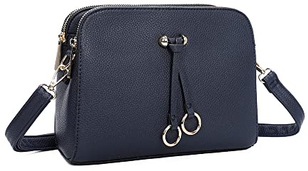 ELIOX - Damen Kleine Umhängetasche - PU Leder Feste Schultertasche - Kette Schulterriemen Abendtasche - Reißverschluss Handtasche - City Clutch Party Zip Crossbody Bag Mode