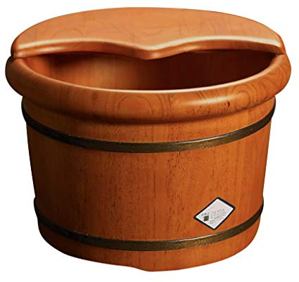 JHDPH Wood Foot Bath Bucket Foot Soak Bath Tub,Foot Washing Barrel,Thick Sturdy Oak Wood Sauna Bucket,Sauna Spa Accessory