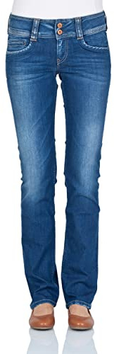 Pepe Jeans Damen Jeans Gen - Regular Fit - Blau - Royal Dark W24-W34 Baumwolle Stretch, Größe:32W / 30L, Farbvariante:Royal Dark D45