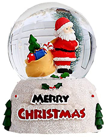 Luqeeg Globo de Nieve, Globo de Nieve de Navidad, Bola de Cristal Iluminada, Adornos de Bolas de Cristal de Navidad, Adornos Navideños Interiores para Hogar (Viejo Grande)