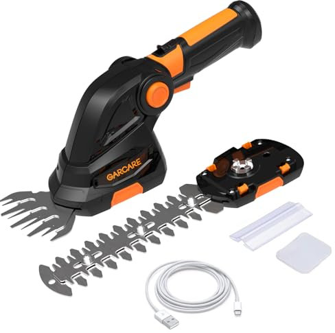 GARCARE 2 in 1 Grass Shears Cordless 7.2V Grass Trimmer Handheld Shurb Trimmer Built-in Rechargeable 1500mAh Lithium Battery for Shrub, Garden and Lawn