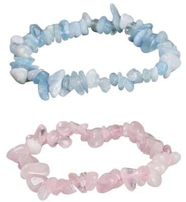 Rosenquarz und Aquamarin-Kies, Natursteine und Kristall
