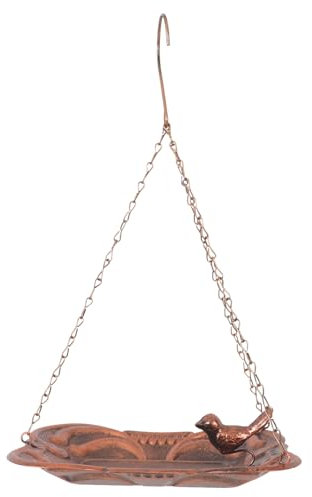 KONTONTY Mangeoire à Oiseaux Suspendue Nourrisseur Décoratif pour Jardin Balcon Pours Amateurs Oiseaux Facile à Remplir Nettoyer