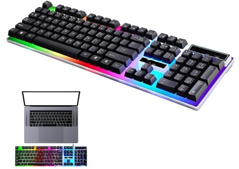 Nuyhgtr Compact Wired Game Keyboard, Floating Mechanical Keyboards, Ergonomic Game Keyboard, Waterproof Clickable, Home Desktop, Mechanical, Waterproof Mechanical Keyboard For Gamers
