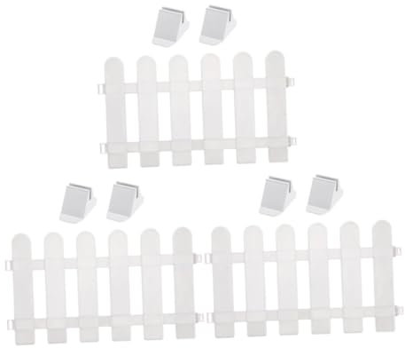 OFFSCH 1ensemble Bordure De Jardin PVC Clôture Décorative Extérieure pour Fleurs Et Pelouse De Panneaux avec Bases Triangulaires pour Aménager Les Espaces Verts Et Protéger Les