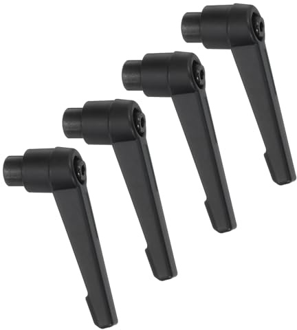 sourcing map M6 verstellbare Knöpfe, Innengewinde, Druckknopf-Ratsche, Schnellspanner, Drehbolzen für Drehmaschinen, Schwarz, 4 Stück