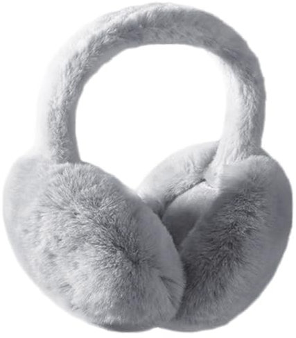 HPONEZJ Ohrenwärmer Winter Kunstfell Ohrenschützer Damen Mädchen Ohrwärmer Faltbar Weich Ohrenschutz Flauschig Klassisch Earmuff Warm Winddicht Ohrenwärmer für Kinder Erwachsene Outdoor Ski Grau