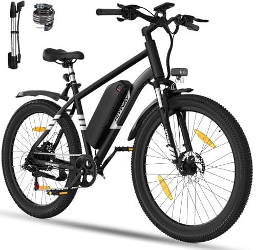 HITWAY Bici Elettrica uomo,27,5/26 Fat Tire 7 Velocità Bicicletta Elettrica da 36V13Ah/48V15,6Ah Batteria al Litio Rimovibile 60-100km, Pendolarismo in città & MTB Bici Elettriche