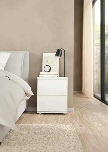 Dmora Mesita Henrietta, cómoda Baja, Mesa de Noche, Estante de Cama, 40 x 34 x 48 cm, Color Blanco