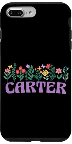 Coque pour iPhone 7 Plus/8 Plus Wildflower Floral Carter Prénom Fête des Mères Femme