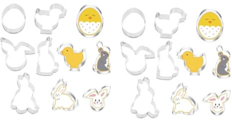 Cabilock 2 Set Tagliabiscotti Pasquali Formine Per Biscotti Tagliabiscotti Per Easter Bunny Easter Egg Decorazione Di Pasqua Pulcino Acciaio Inossidabile 10 Pezzi * 2