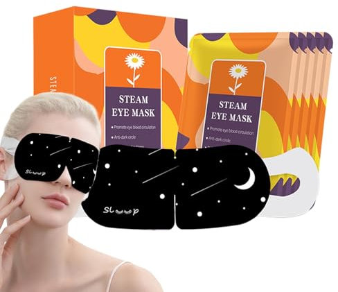 Dry Eye Relief, Comfortable Heat Compress, Steam Eye Masks, Chamomile & Lavender Fragrance, Relaxation for Sleep, 5 Pack, 112g, Non-Woven Fabric, Portable Warm Compress