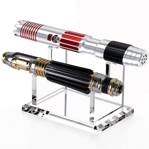 WLSANX Acryl-Lightsaber-Ständer Desktop-Displayhalter für FX-Schwerter Dolche Zauberstäbe Sammlerstücke Transparenter Dekorativer Doppelschicht-Schwertständer (transparent)