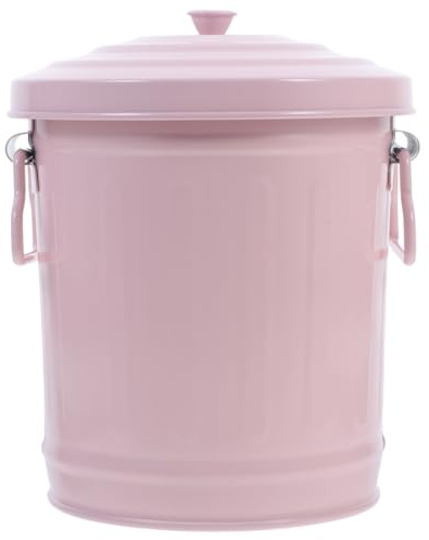 Vaguelly Mini Trash can with Lid Metal Desktop Bin for Desk Bathroom and Countertop Small Waste Basket for Office Organization Pen Holder for Stationery Storage