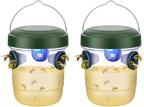 2er Set Wespenfallen Für Draußen,Lebendfallen Zum Aufhängen,für Natürlicher Lockstoff,Insektenfalle Gegen Wespen & Mücken,Wespenschutz Wiederverwendbar