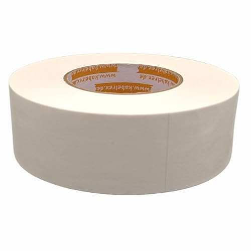 KABELREX Klebeband Gaffer Tape Weiß 50m + 5m Extra! = 55m x 5cm - Extra Stark & Rückstandsfrei – 10% mehr Länge als Standard – Mattes, wasserfestes Cloth Tape wie Panzerband für Bühne, Haushalt & DIY