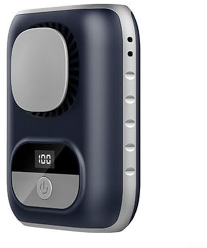 Ventilatore portatile da esterno, batteria da 4000 mAh, ventilatore da vita ricaricabile tramite USB, ventilatore silenzioso a 5 velocità, grande capacità con display LED intelligente (blu scuro)