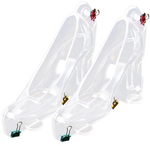 BAZEITFLOW Stampo per Cioccolato in Plastica Flessibile 2 Pezzi, Forma Scarpa Tacchi Medio, Antiaderente e Resistente, per Caramelle e Fondente, Adatto a Uso Casalingo