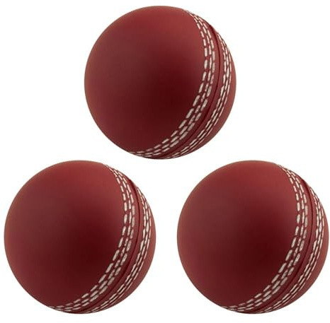 Generiskt crickbar boll – 2,8 tum mjuk PU-träningsboll | återanvändbar familj rolig sport – 3 stycken lättviktig säker crickfärgad bollar för barn vuxna inomhus utomhus lek