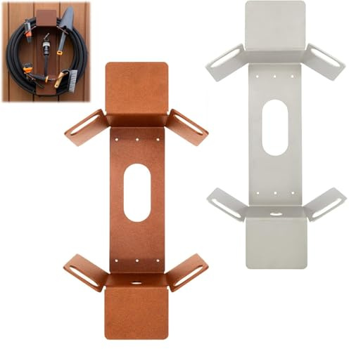 Fokayo Support de plomberie de jardin – Rangement simplifié pour un jardin moderne, support mural de plomberie de, support de tuyau d'eau robuste pour support de dévidoir de tuyau (#All)
