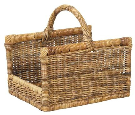 - Panier à bûches en poelet avec anse renforcée
